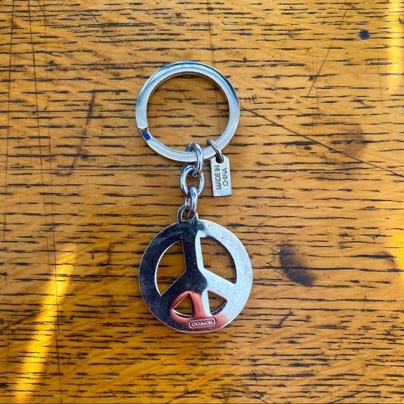Rare Coach Legacy Peace Sign Keychain - Picture 2 of 2